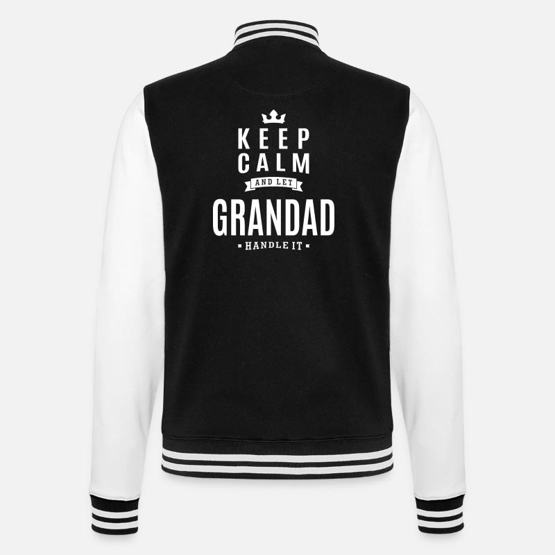 Let Grandad Handle It - College Sweat Jacket - black/white