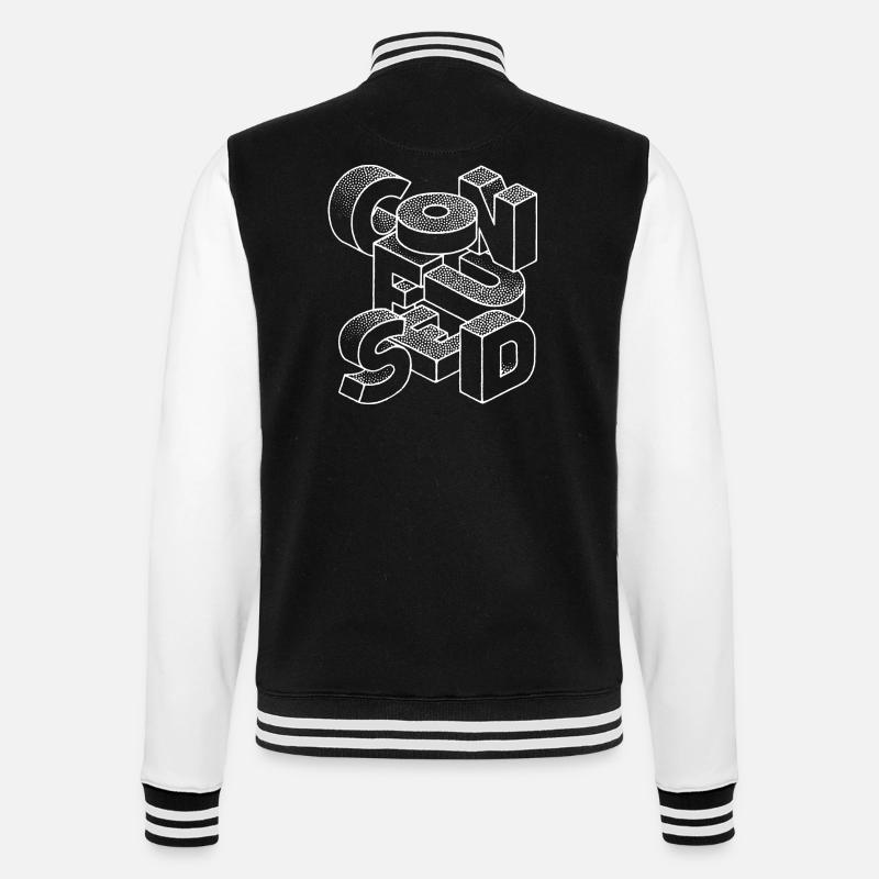 verwirrt - College-Sweatjacke - Schwarz/Weiß