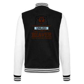 Biber Geschenk - College-Sweatjacke - Schwarz/Weiß - Hinten - Marisol (170cm)