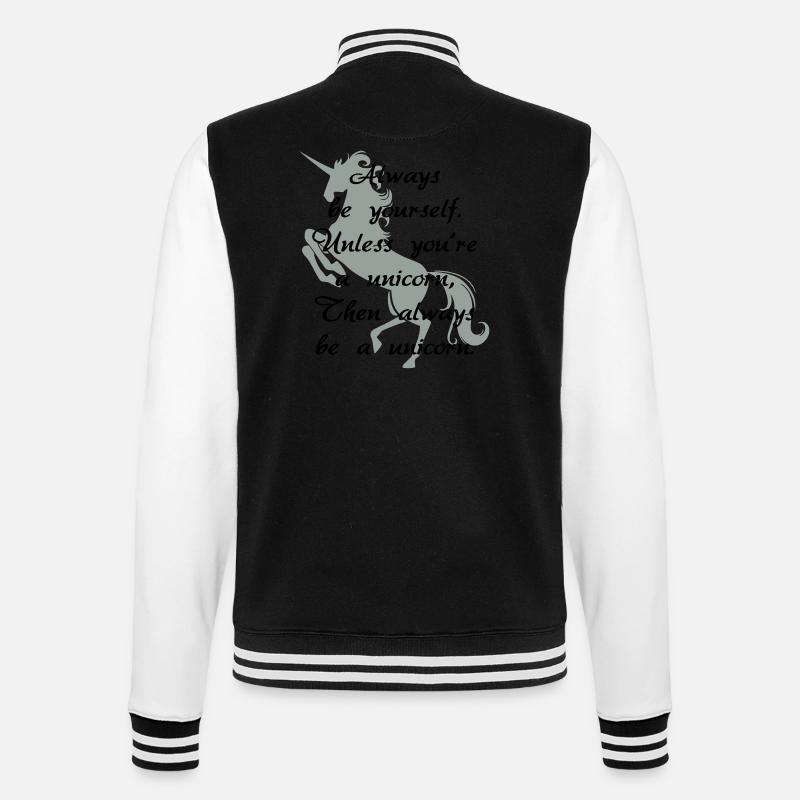 Immer ein Einhorn - College-Sweatjacke - Schwarz/Weiß