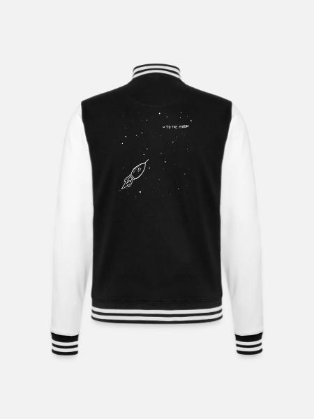 To The Moon And Back | Rakete | Partnerlook - College-Sweatjacke - Schwarz/Weiß