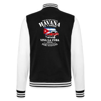 Havana - Cuba Flag - College-Sweatjacke - Schwarz/Weiß - Hinten - Marisol (170cm)