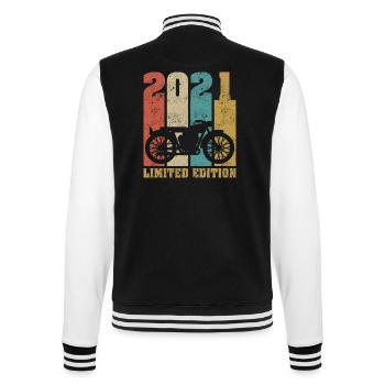 Vintage Motorrad 2021 Retro Geburtstagsgeschenk - College-Sweatjacke - Schwarz/Weiß - Hinten - Marisol (170cm)