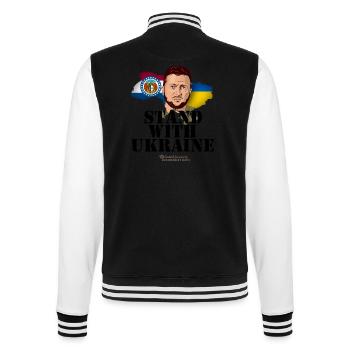 Missouri Ukraine Flag Supporter Design - College Sweat Jacket - black/white - Back - Marisol (170cm)