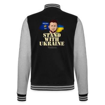 Ukraine Wisconsin Volodymyr Zelenskyj - Veste Teddy - noir/gris chiné - Dos - Marisol (170cm)