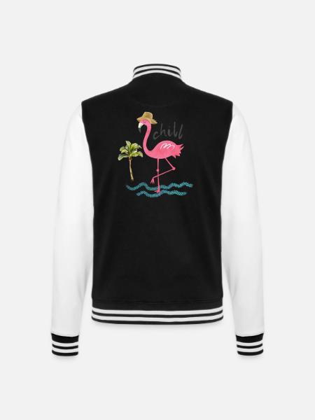 Chillin Flamingo T-Shirt - College-Sweatjacke - Schwarz/Weiß