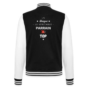 Le Véritable Parrain au top - Veste Teddy - noir/blanc - Dos - Marisol (170cm)