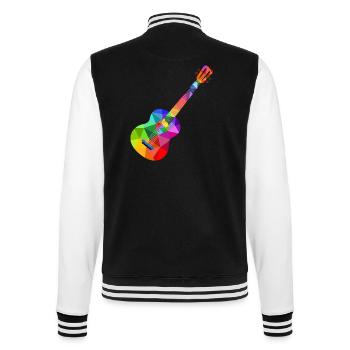 Bunte Regenbogen Gitarre Rainbow Musik Gitarrist - College-Sweatjacke - Schwarz/Weiß - Hinten - Marisol (170cm)