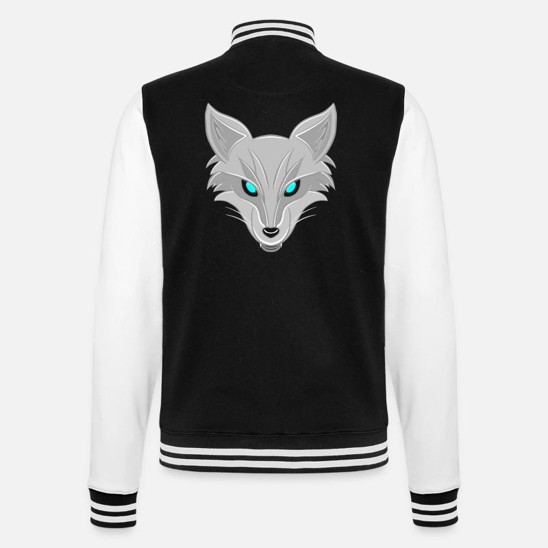 Silberfuchs - Elegantes Tierliebhaber Design - College-Sweatjacke - Schwarz/Weiß