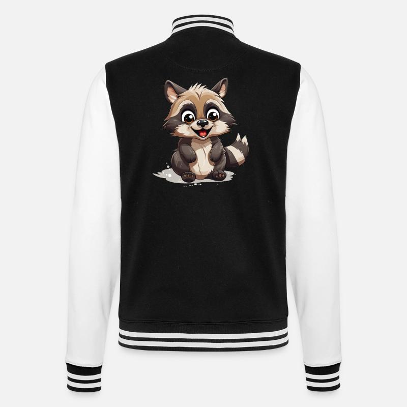 Logo de raton laveur Mignon raton laveur - Veste Teddy - noir/blanc