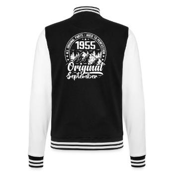 September 1955 Original:69 Years Old Birthday Gift - College Sweat Jacket - black/white - Back - Marisol (170cm)