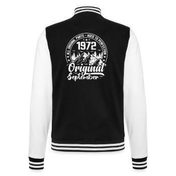 September 1972 Original:52 Years Anniversary Gift - College Sweat Jacket - black/white - Back - Marisol (170cm)
