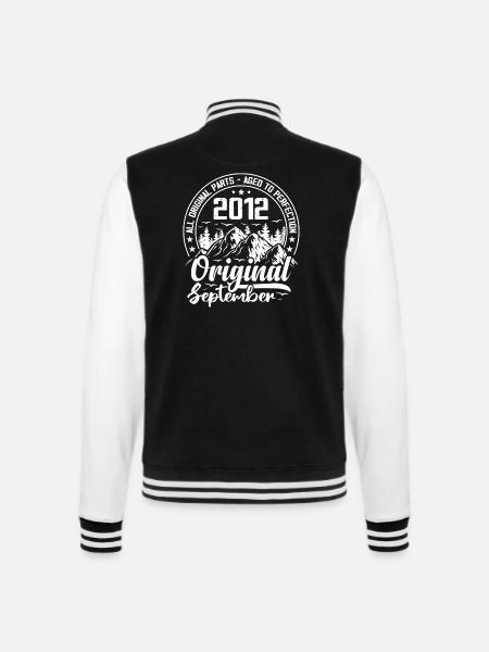 September 2012 Original: 12 Jahre altes Geburtstagsgeschenk - College-Sweatjacke - Schwarz/Weiß
