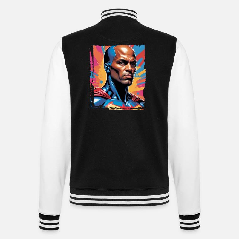 Porträt eines Sci-Fi-Superhelden - College-Sweatjacke - Schwarz/Weiß