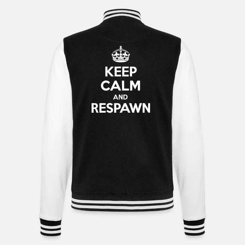 Keep Calm and Respawn - College Sweat Jacket - black/white