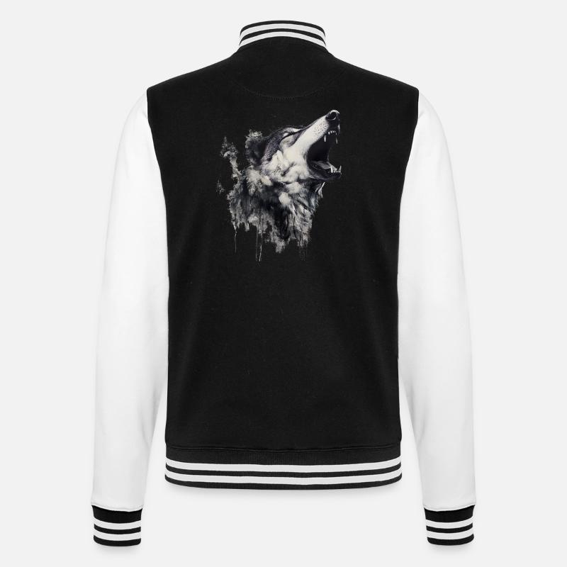 Die Wolfsangst, ein komplexes Phänomen - College-Sweatjacke - Schwarz/Weiß
