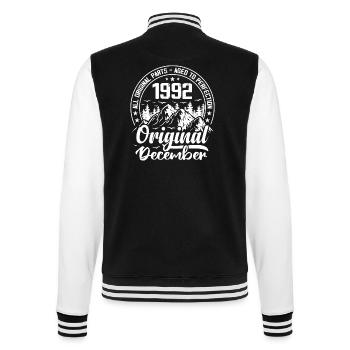 December 1992 Original 32 Year Old Birthday Gift - College Sweat Jacket - black/white - Back - Marisol (170cm)