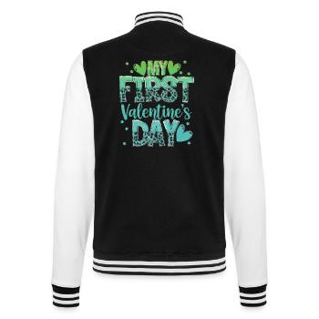 xoxo love you amore Blumen Frauen Valentinstag 14 - College-Sweatjacke - Schwarz/Weiß - Hinten - Marisol (170cm)