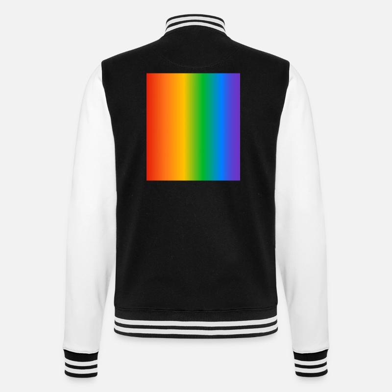 Regenbogen Farbverläufe Farben - College-Sweatjacke - Schwarz/Weiß