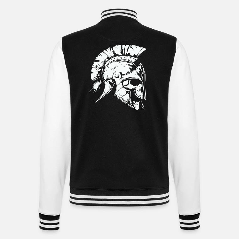 sparta skull 01 - College-Sweatjacke - Schwarz/Weiß