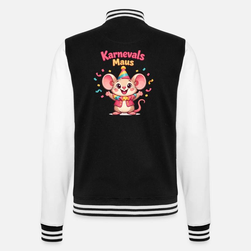 Karnevalsmaus Kölsche Mädsche – Kölle Alaaf - College-Sweatjacke - Schwarz/Weiß
