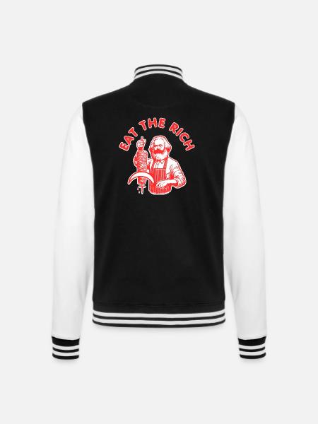 Eat the rich - College-Sweatjacke - Schwarz/Weiß