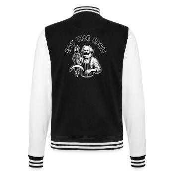 Eat the rich - College Sweat Jacket - black/white - Back - Marisol (170cm)