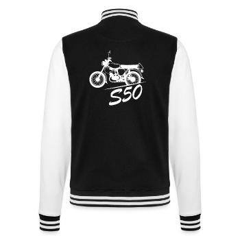 simme S50 Fan Freunde Club Symbol Loog icon - College-Sweatjacke - Schwarz/Weiß - Hinten - Marisol (170cm)