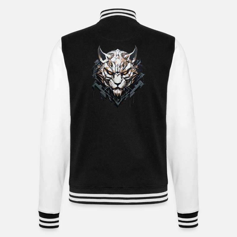 Geist des Waldes - Graffiti Stil - College-Sweatjacke - Schwarz/Weiß