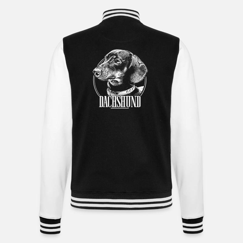 Dachshund Dackel Teckel - Veste Teddy - noir/blanc