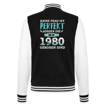 Geboren 1980 - College-Sweatjacke - Schwarz/Weiß - Hinten - Marisol (170cm)
