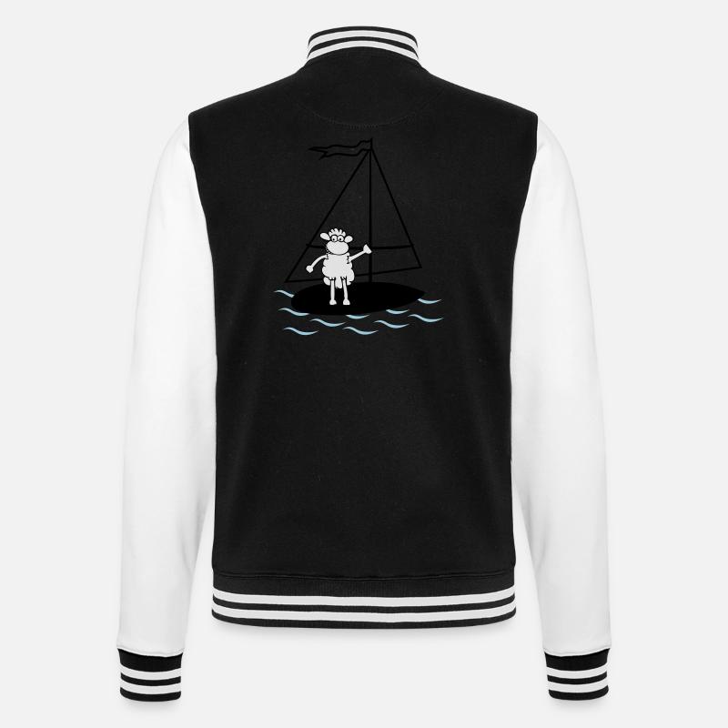 Surfing sheep - College Sweat Jacket - black/white