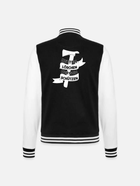 Feuerwehr Motiv Retten löschen bergen schützen - College-Sweatjacke - Schwarz/Weiß