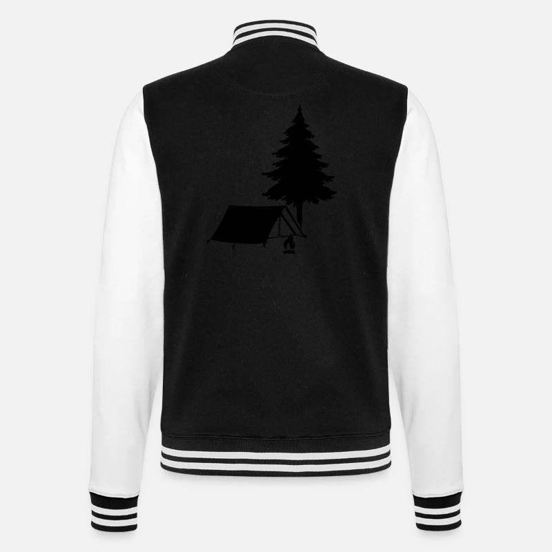 Campingplatz - College-Sweatjacke - Schwarz/Weiß