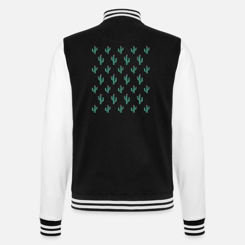 Cactus as a pattern - College Sweat Jacket - black/white
