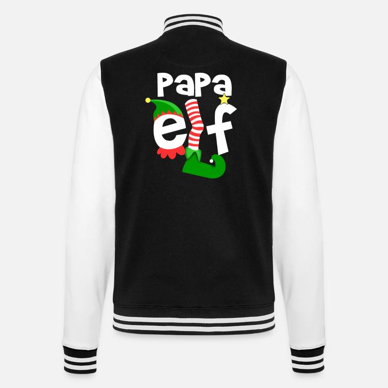 papa elf - College-Sweatjacke - Schwarz/Weiß