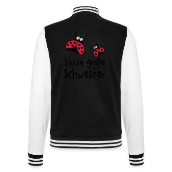 stolze_grosse_schwester_a_3c - College-Sweatjacke - Schwarz/Weiß - Hinten - Marisol (170cm)