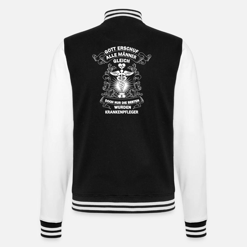 Krankenpfleger - College-Sweatjacke - Schwarz/Weiß