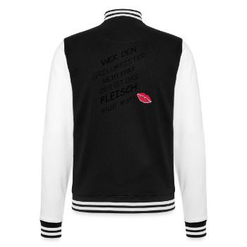 Fleisch nicht wert - College-Sweatjacke - Schwarz/Weiß - Hinten - Marisol (170cm)
