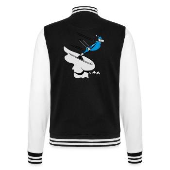Vacances d'hiver de ski alpin drôle comique - Veste Teddy - noir/blanc - Dos - Marisol (170cm)
