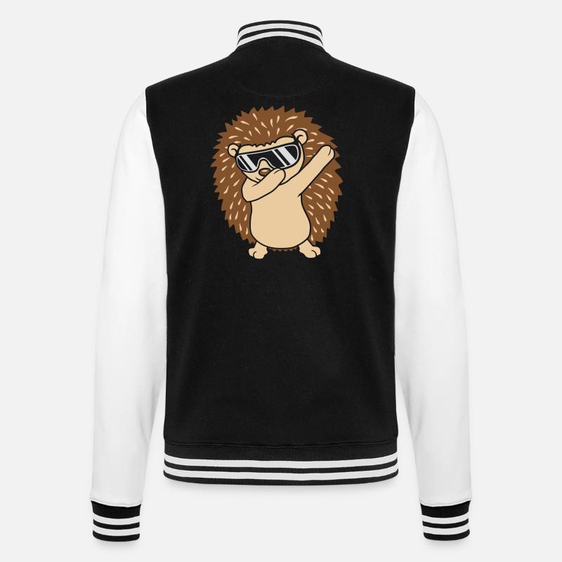 Cooler lustiger dabbing Igel - College-Sweatjacke - Schwarz/Weiß