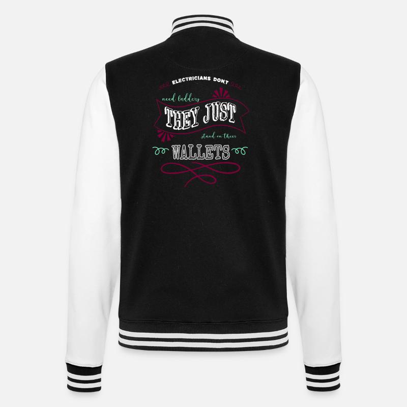 electricity present electrical engineering sayings - College Sweat Jacket - black/white