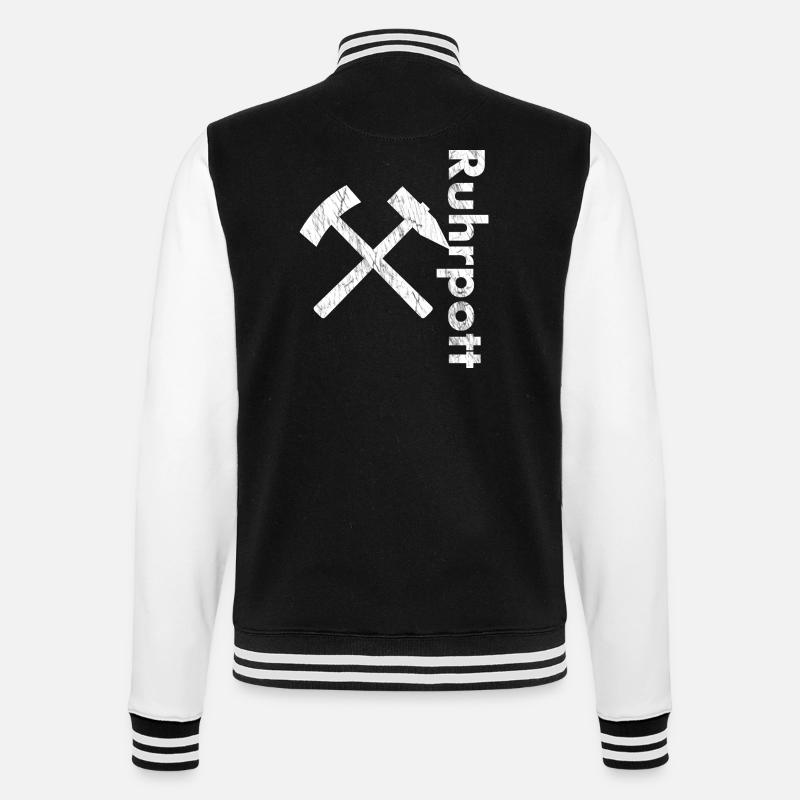 Ruhrpott Vertikal - College-Sweatjacke - Schwarz/Weiß