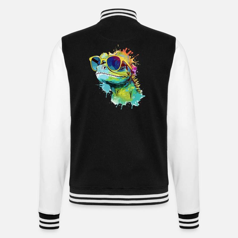 Doko die Eidechse - College-Sweatjacke - Schwarz/Weiß