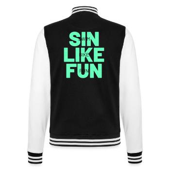 TRIATHLON sin like fun - College Sweat Jacket - black/white - Back - Marisol (170cm)