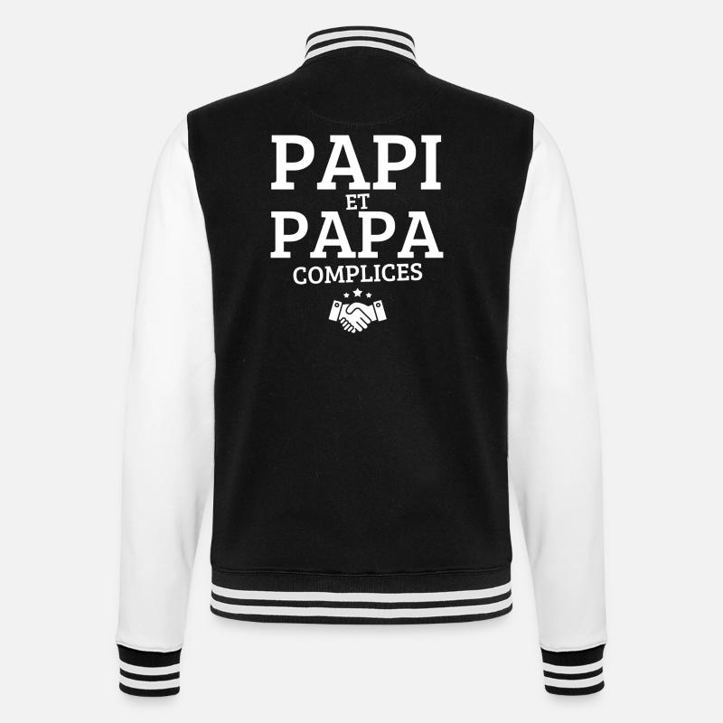PAPI AND DAD COMPLICIT - College Sweat Jacket - black/white