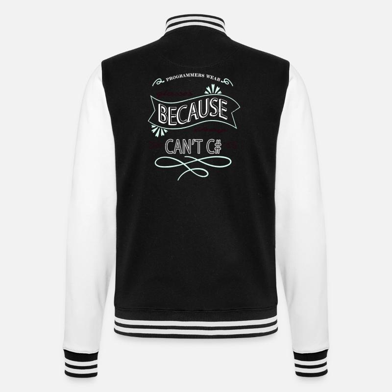 Fun Computer Language - College Sweat Jacket - black/white