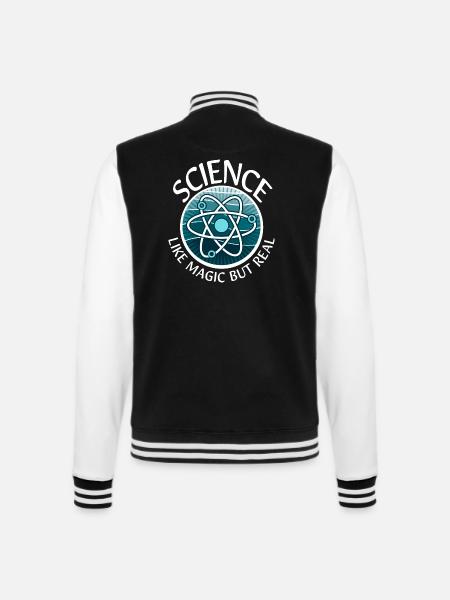 Wissenschaft wie Magie, aber echter Wissenschaftler Lehrer - College-Sweatjacke - Schwarz/Weiß