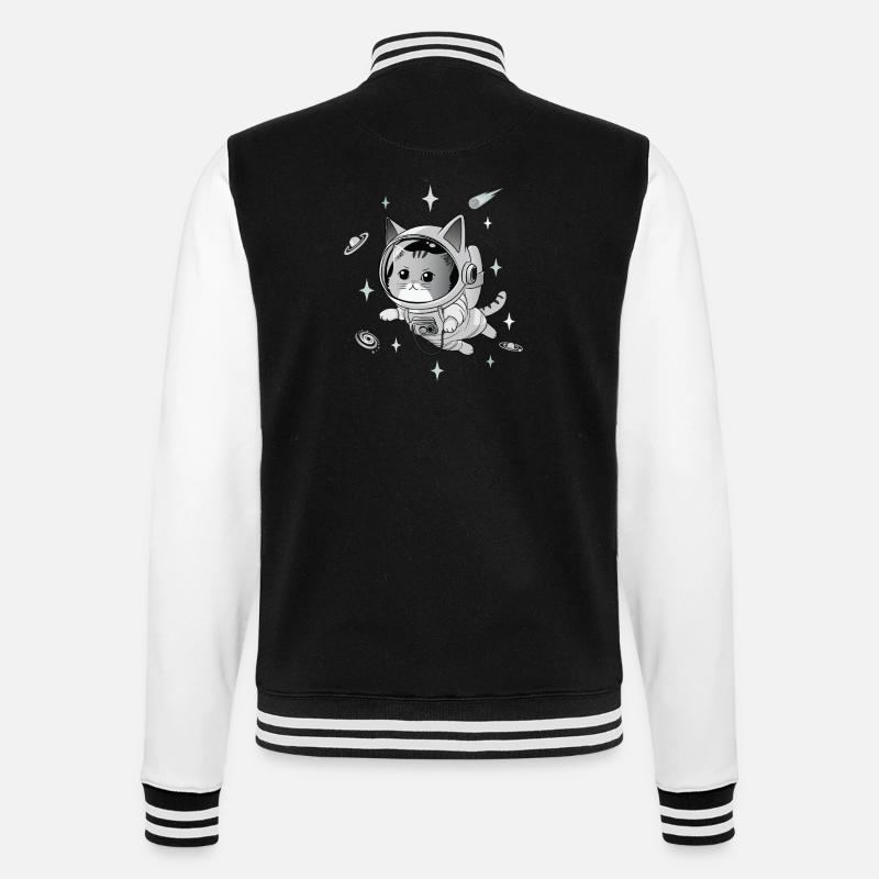 Chat astronaute - Veste Teddy - noir/blanc