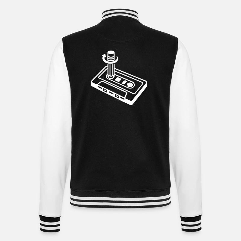 Cassette et stylo - Crayon - Veste Teddy - noir/blanc